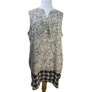 Nic + Zoe Black White Gray Multicolored Sleeveless Tunic L ⭐️